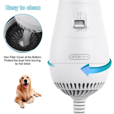 Portable Dryer 2-In-1 Hair Dryer For Dogs Adjust Temperature Low Noise
