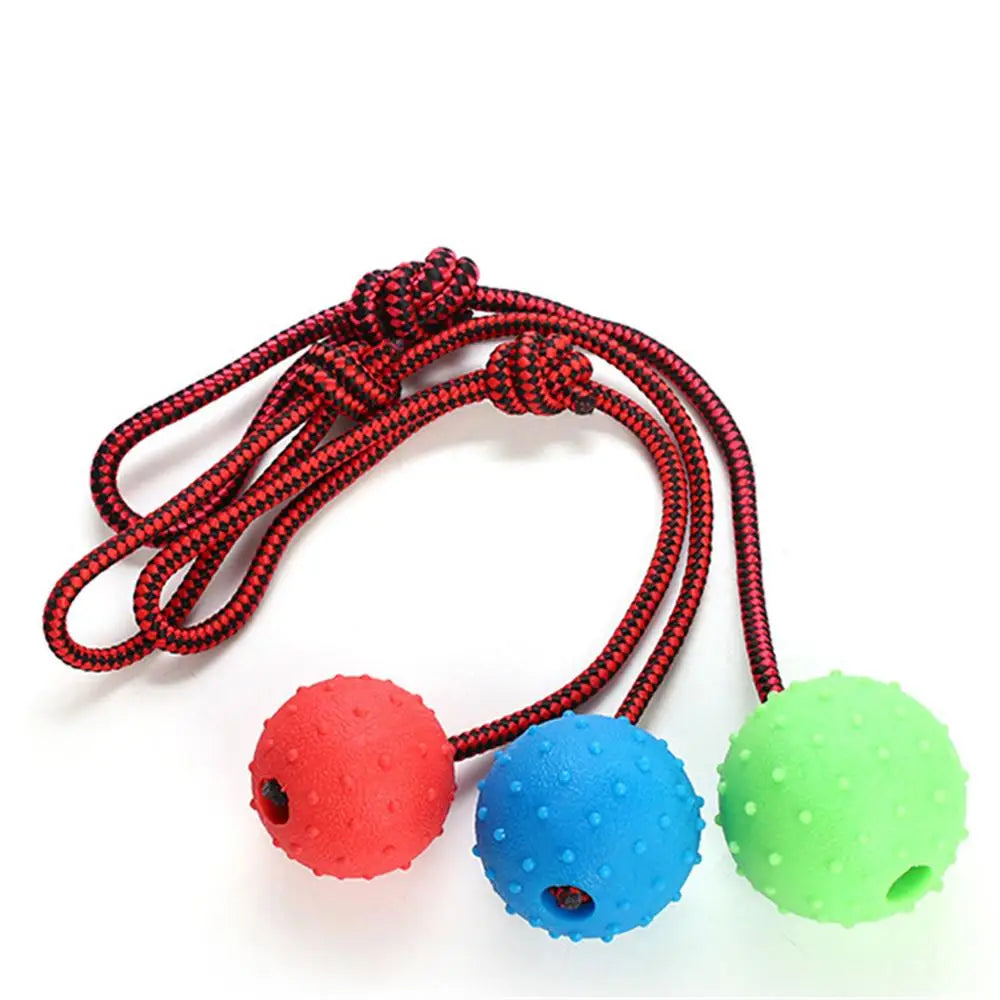 Rubber Rope Ball Indestructible Dog Teeth Clean Ball Pets Bite Toy