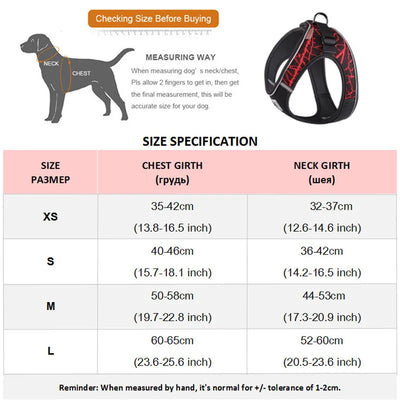 Reflective No Pull Choke Free Pet Dog Harness