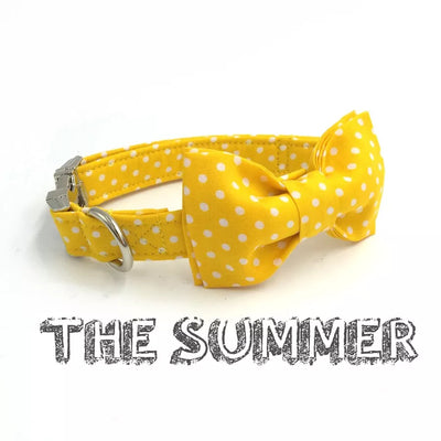 With Bow Tie Personal Custom Yellow Dog Collar