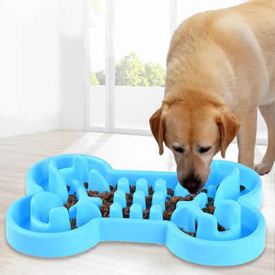 Pet Dog Bowl Healthy Slow Food Feeder Anti-Slip Anti-Gulping Choke