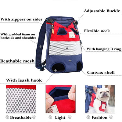Pet Backpack Carrier For Dogs Front Travel Dog Bag