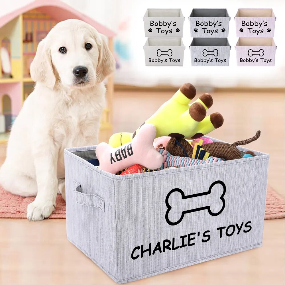 Personalized Dog Toy Basket Pet Storage Box
