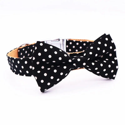 Fashion Polka Dot Cotton Dog Collar Bow Tie