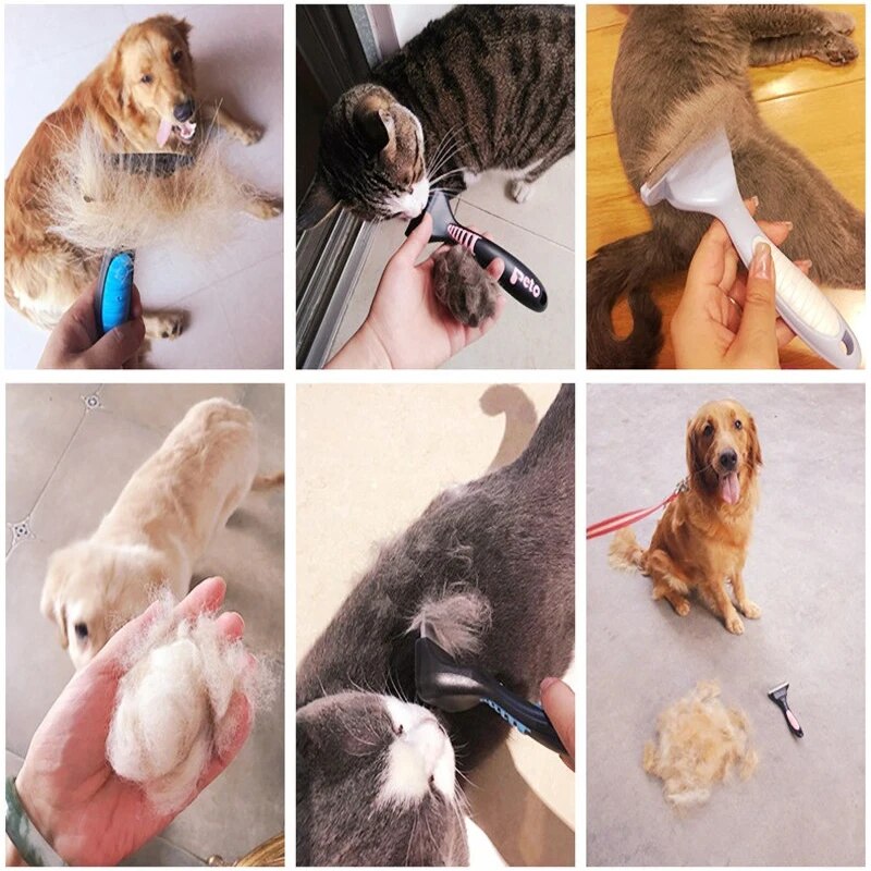 Pet Shedding Hair Removal Comb Cat Dog Grooming Brush Tools