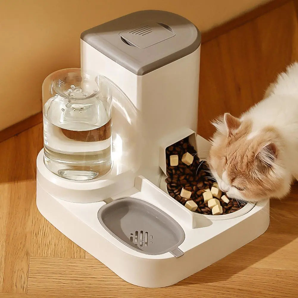 2-In-1 Pet Automatic Feeder Dog Cat Drinking Fountain Water