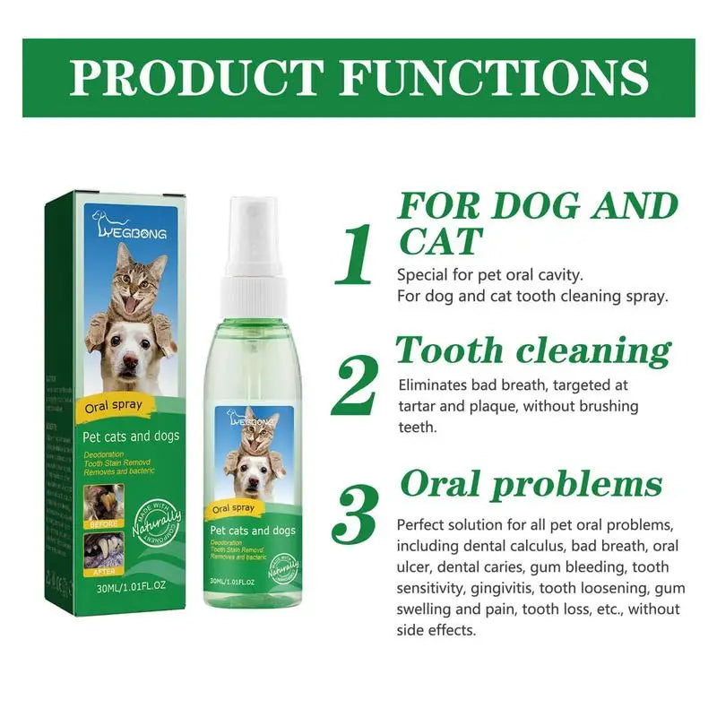 Dog Breath Freshener Dog Teeth Cleaning Spray 30ml
