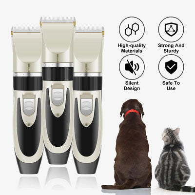 With 8 Guard Comb Low Noise Dog Grooming Shaver Cordless
