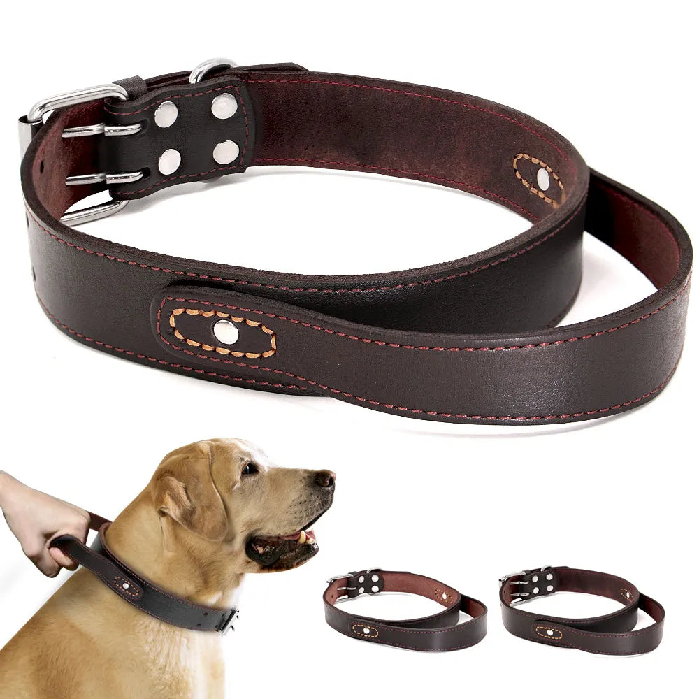 Durable Real Leather Training Collars For Medium Large Dogs