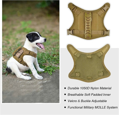 Puppy Tactical Vest Training Harness Adjustable Military Outdoor