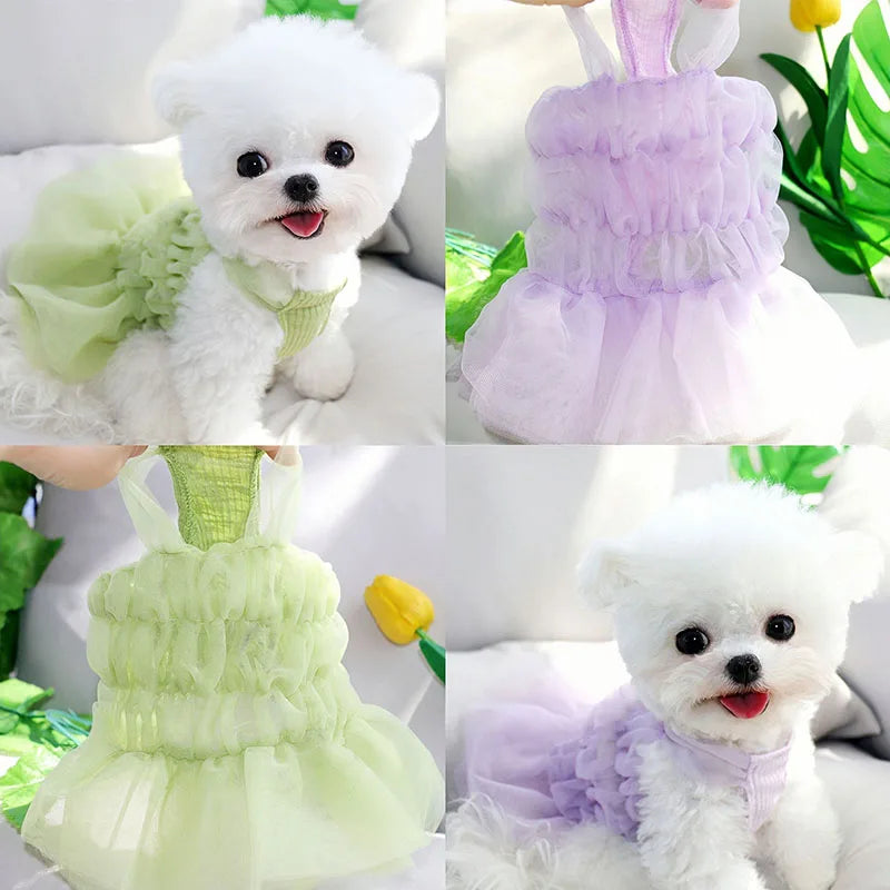 Green Purple Summer Thin Style Small Dog Pet Dress