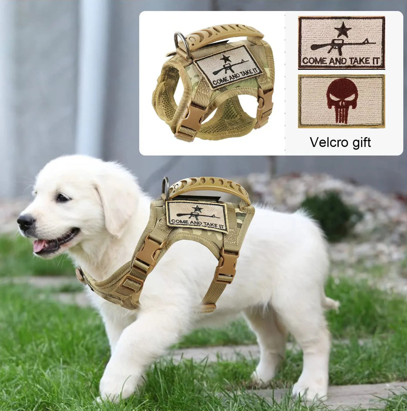 Puppy Tactical Vest Training Harness Adjustable Military Outdoor