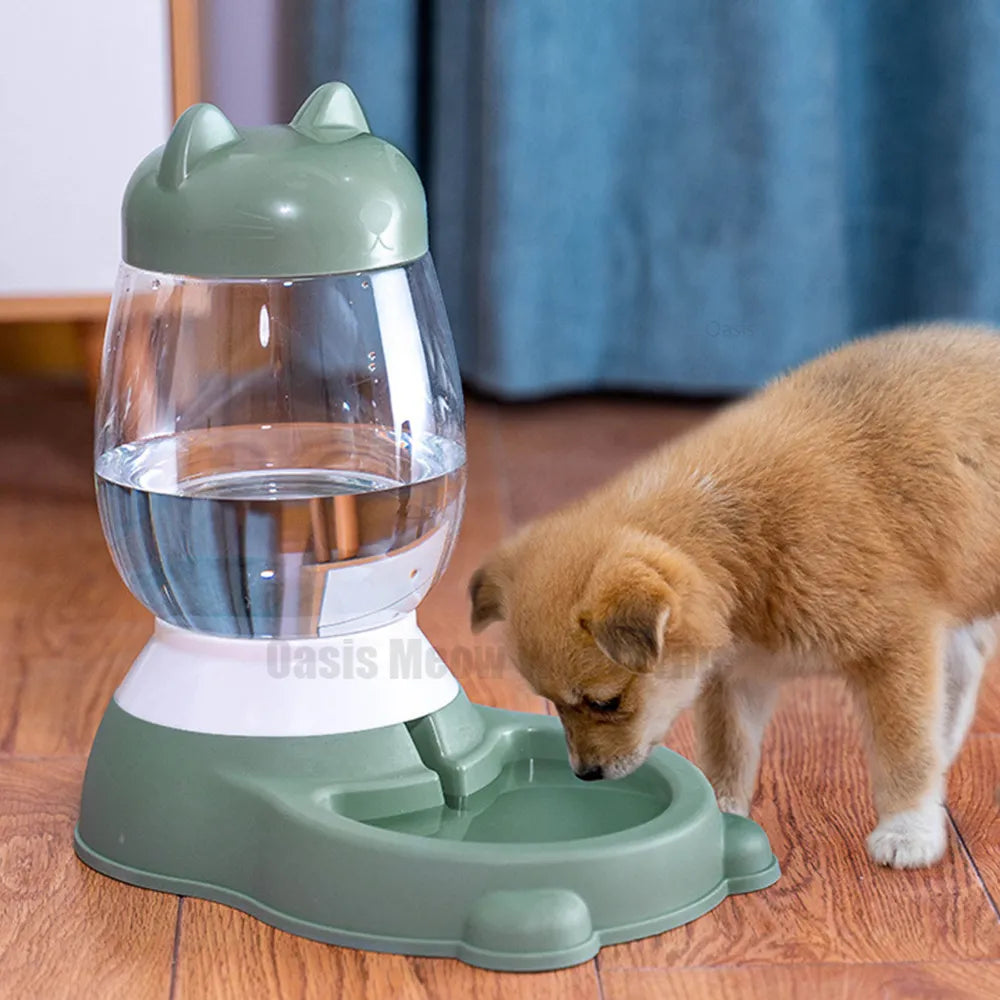 Automatic Pet Bowls Feeder Dog Water Bottle Food Container Dispenser